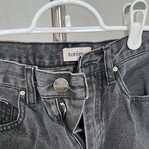 Totême Washed Black Straight-Leg Cropped Jeans - Size 25